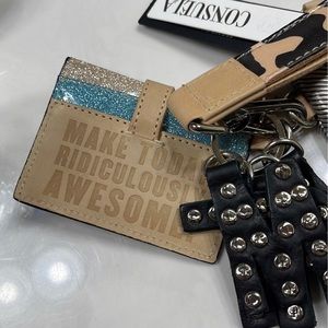 NWT Consuela Bam Bam Metallic Combi wristlet wallet card case